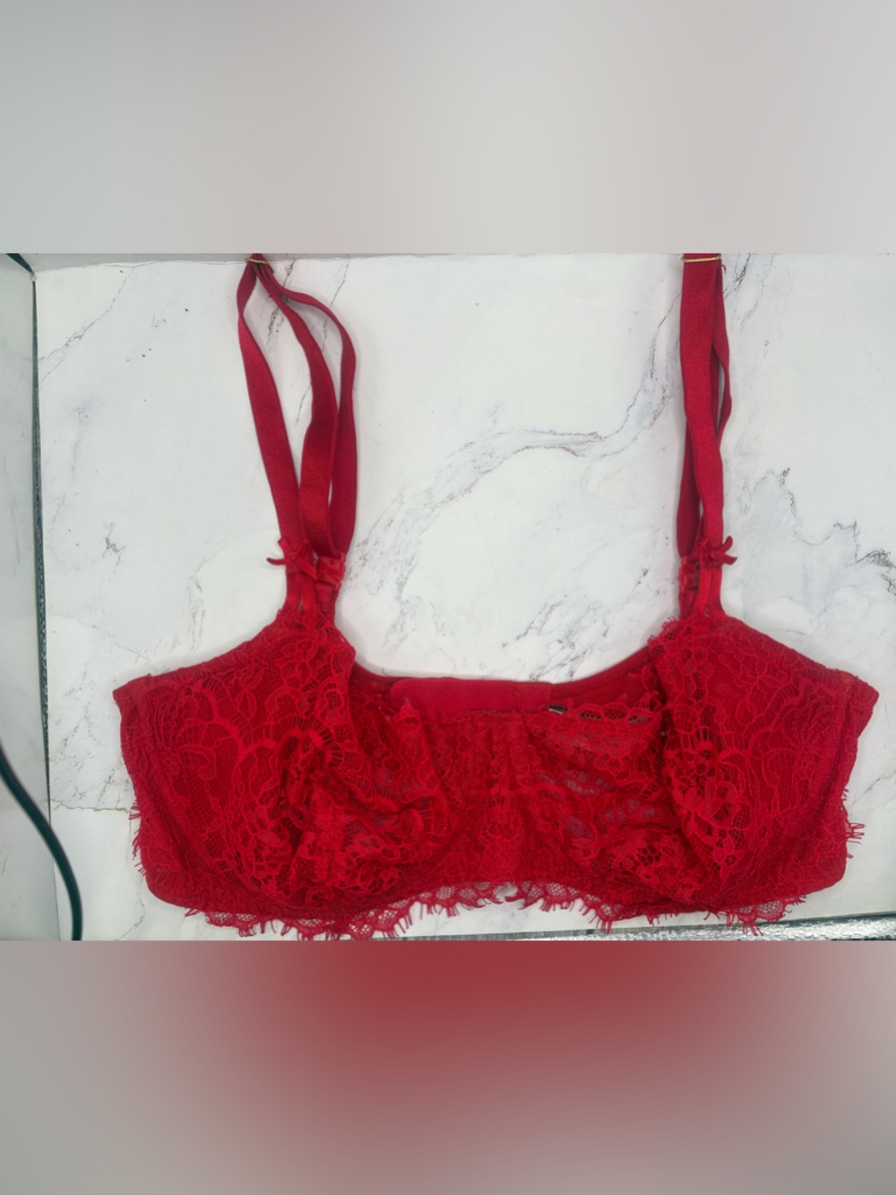 Red Lace Demi Victoria secret 34d- Women Intimates